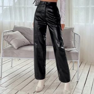 NWOT Faux Leather Straight Leg Pants